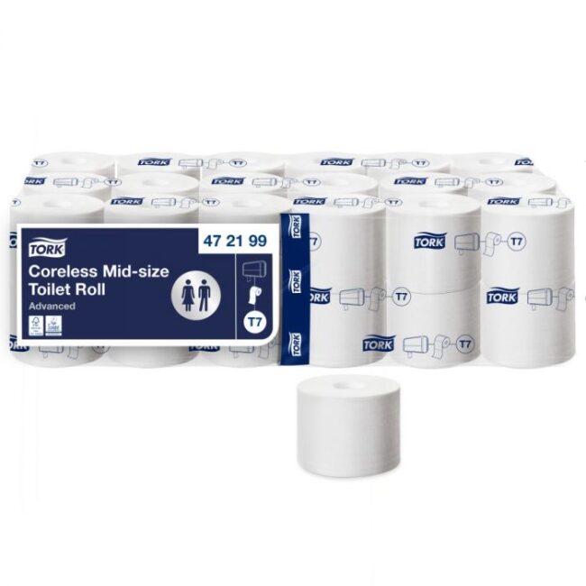TORK TOILETPAPIER 472199 T7 CORELESS MID-SIZE TOILET ROLL 900V 2LAAGS 36ROLLEN ENSURE