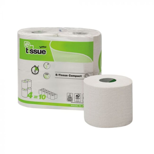 E-TISSUE TOILETPAPIER 400VEL 40RL TRADITIONEEL 2LAAGS 40ROLLEN 10X4 ROL