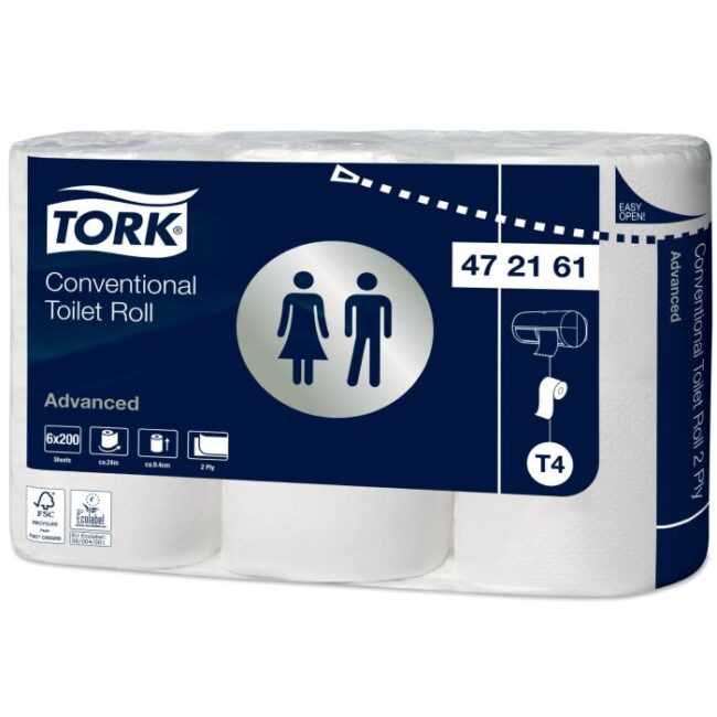 TORK BUDGET MINI JUMBO 12ST TOILETPAPIER WIT T2 2-LAAGS 12 X 170 M