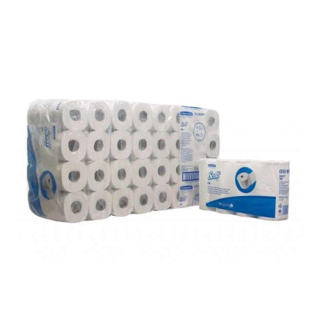 SCOTT 64 ST TOILETPAPIER ESSENTIAL STANDAARD TOILETPAPIER 2-LAAGS WIT