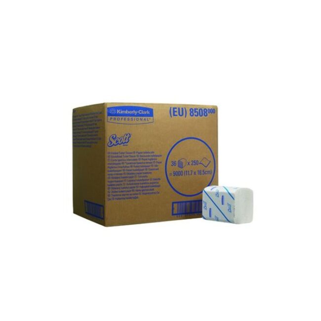 SCOTT 8508 9000ST GEVOUWEN TOILETPAPIER WIT 2-LAAGS