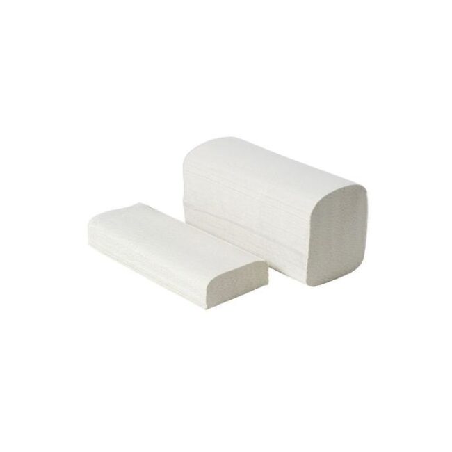 HANDDOEK 22X25CM 209025 Z-VOUW 2LAAGS WIT GROEN STIPJE 15X210ST