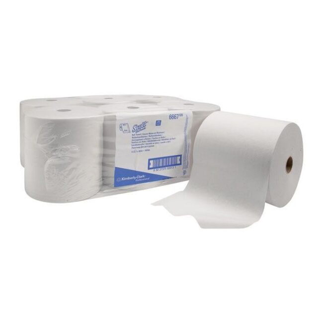 SCOTT 6667 6ST HANDDOEKROL 1LAAGS AIRFLEX WIT NO TOUCH