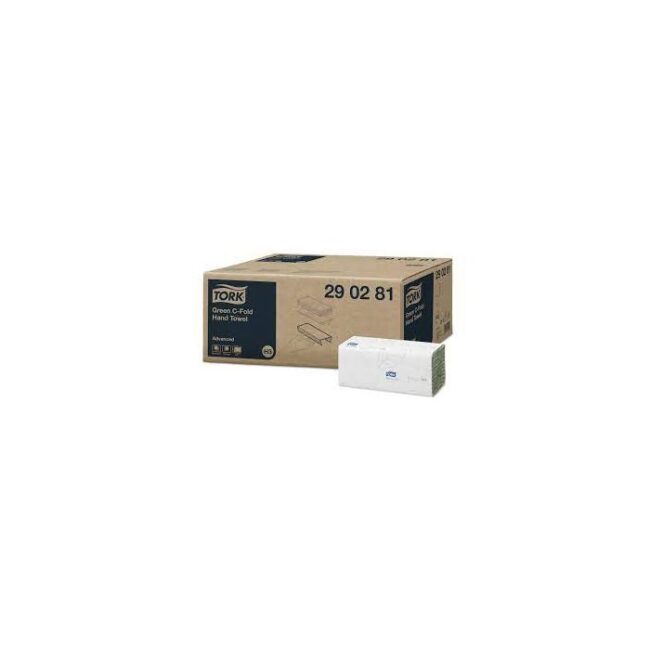 TORK 290281 ADVANCED HANDDOEK C-VOUW 2-LAAGS GROEN 24.8X31 CM DOOS 20X128