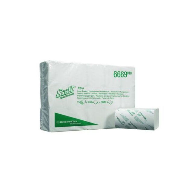 SCOTT 6669 (3600ST) ESSENTIAL INTERGEVOUWEN HANDDOEKEN MEDIUM 1-LAAGS WIT