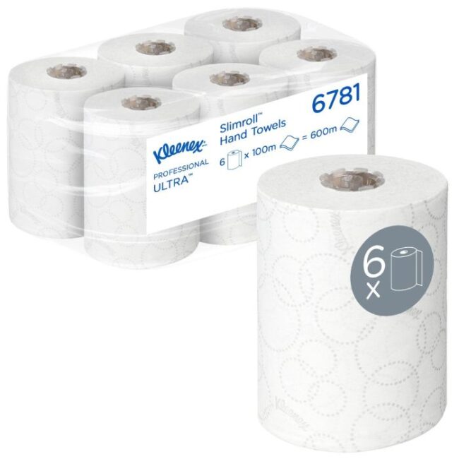 KLEENEX 6781 6ST ULTRA HANDDOEKENROLLEN SLIMROLL 2-LAAGS WIT