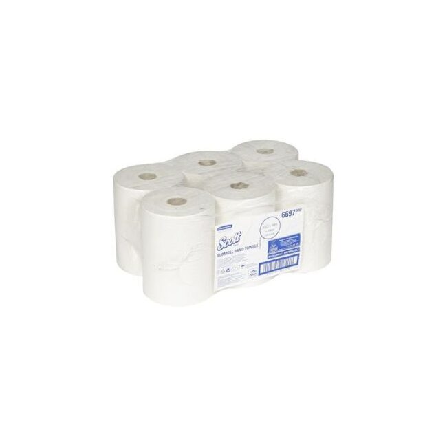 SCOTT 6697 6 ST HANDDOEKENROL SLIMROLL AIRFLEX 1-LAAGS WIT