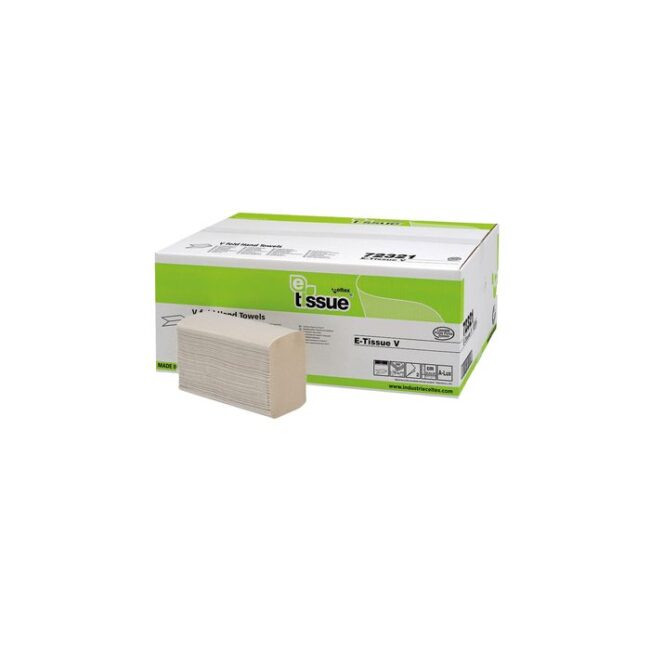 HANDDOEKPAPIER Z-FOLD E-TISSUE ZIGZAG VOUW 2 LAAGS 21X21,5CM 15X200 VEL PER DOOS