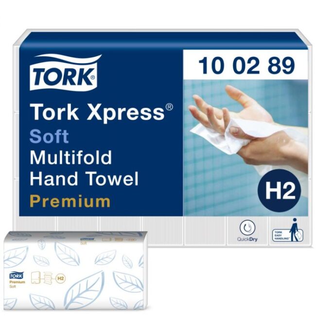 TORK 100289 PREMIUM HANDDOEK MULTIFOLD I-VOUW 2-LGS WIT 21X26 CM PAK À 3150 STUKS