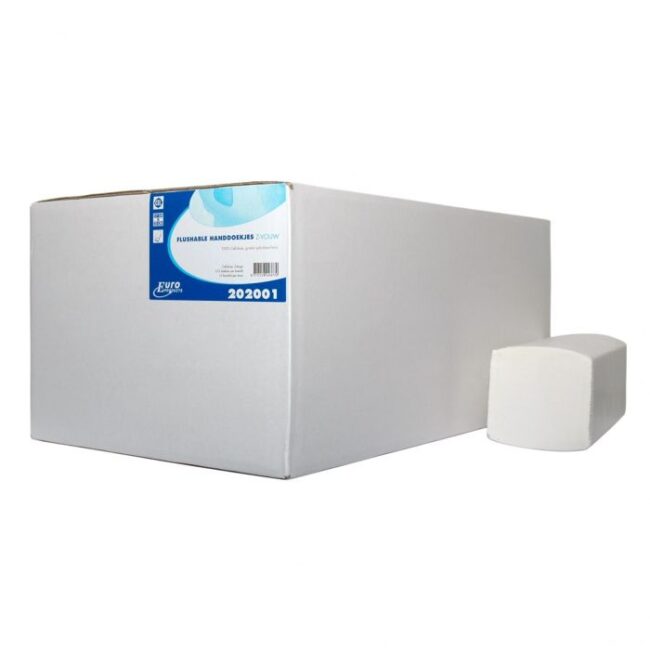HANDDOEK 202001 FLUSHABLE 21.5X25CM PAPIER EURO PRODUCTS 202001 EURO Z-FOLD CEL 2-LAAGS 3184STUKS